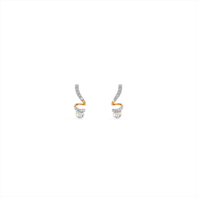Spiral Pearl 9KT Gold Laboratory Grown Diamond Earrings