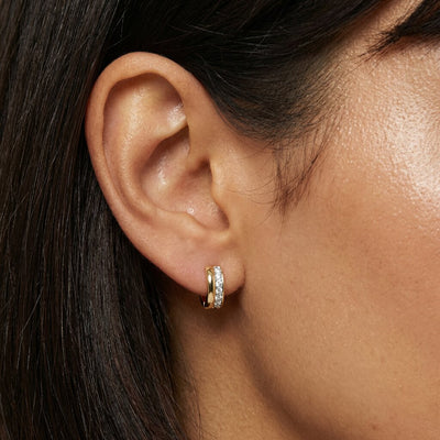 Urban Gleam 9KT Gold Laboratory Grown Diamond Hoop Earrings