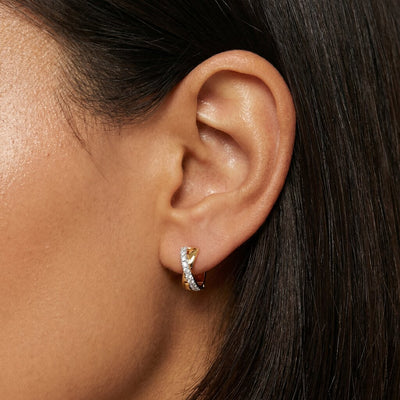 Starlit Whisper 9KT Gold Laboratory Grown Diamond Hoop Earrings