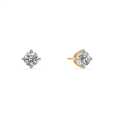 Flashing Solitaire 9KT Gold Laboratory Grown Diamond Earrings