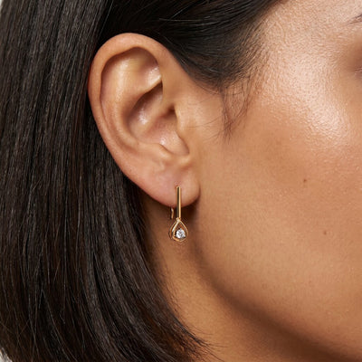 Teardrop 9KT Gold Laboratory Grown Diamond Earrings