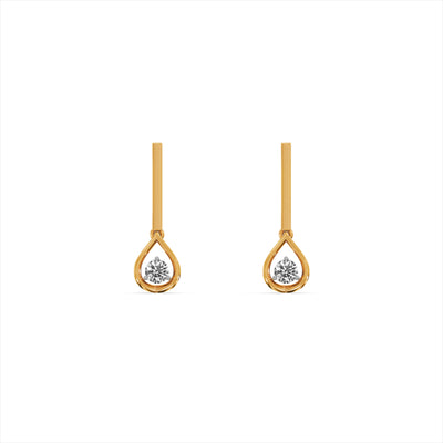 Teardrop 9KT Gold Laboratory Grown Diamond Earrings