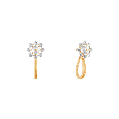 Snowflake 9KT Gold Laboratory Grown Diamond Earrings