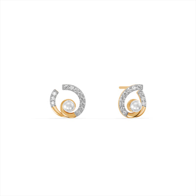 Radiant Pearl 9KT Gold Laboratory Grown Diamond Earrings
