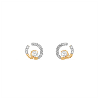 Radiant Pearl 9KT Gold Laboratory Grown Diamond Earrings