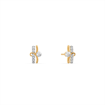 Aurora Pearl 9KT Gold Laboratory Grown Diamond Earrings