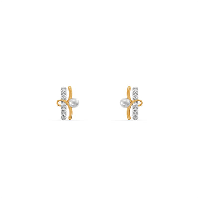 Aurora Pearl 9KT Gold Laboratory Grown Diamond Earrings