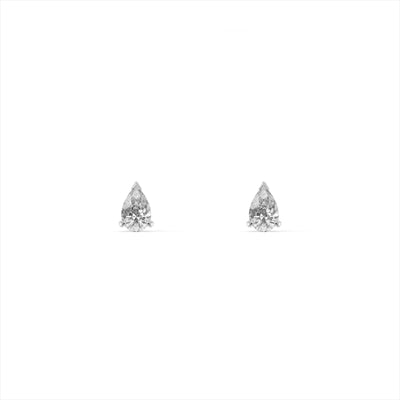 Pear Solitaire 9KT Gold Laboratory Grown Diamond Stud Earrings