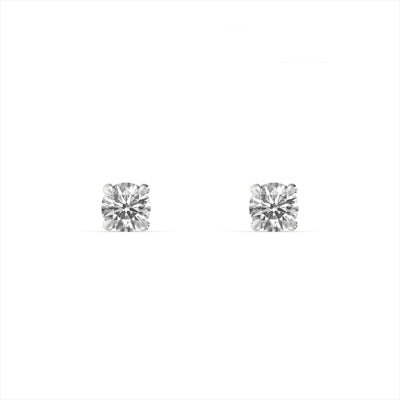 Round Solitaire 9KT Gold Laboratory Grown Diamond Stud Earrings