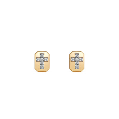 Geometric Glow 9KT Gold Laboratory Grown Diamond Earrings
