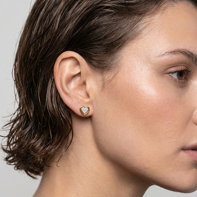Love Heart 9KT Gold Laboratory Grown Diamond Earrings