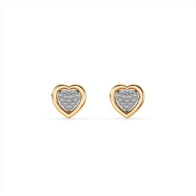 Love Heart 9KT Gold Laboratory Grown Diamond Earrings