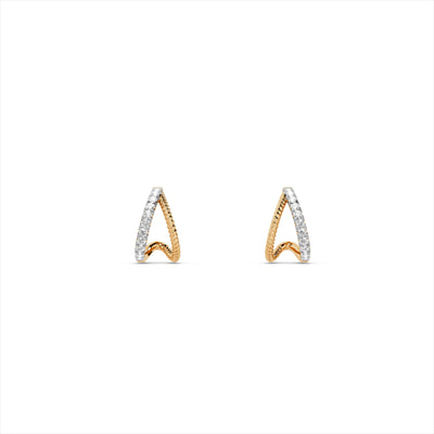 Vela Arch 9KT Gold Laboratory Grown Diamond Earrings