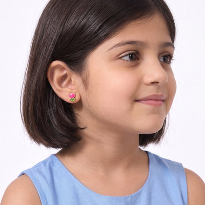 Pretty Rose 9KT Gold Stud Earrings for Kids