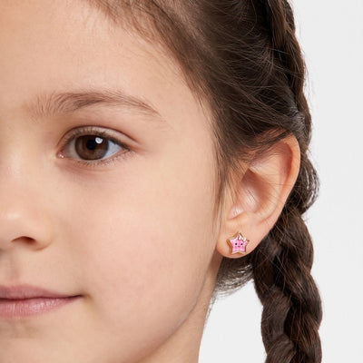 Playful Star 9KT Gold Stud Earrings for Kids