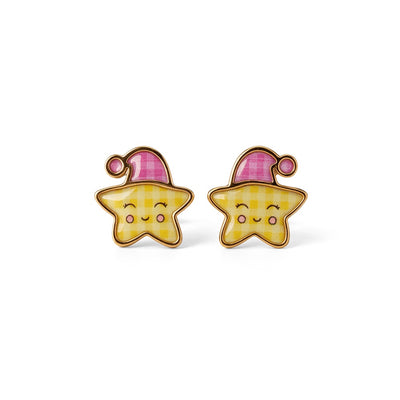 Night Star 9KT Gold Stud Earrings for Kids