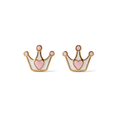 Pretty Crown 9KT Gold Stud Earrings for Kids