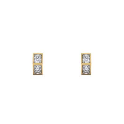 Chic Linear Sparkle 9KT Gold Laboratory Grown Diamond Earring