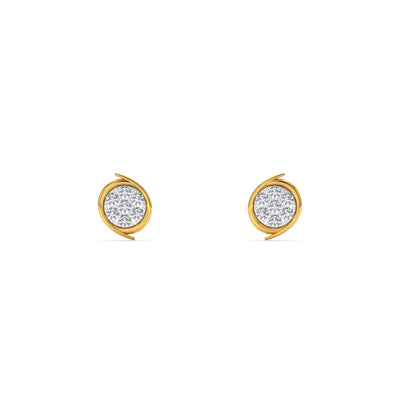 Sunburst Circle 9KT Gold Laboratory Grown Diamond Stud Earring