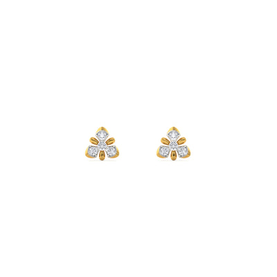 Trinity Bloom 9KT Gold Laboratory Grown Diamond Stud Earring
