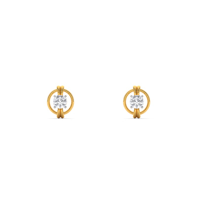 Modern Hoop Inspired 9KT Gold Laboratory Grown Diamond Stud Earring