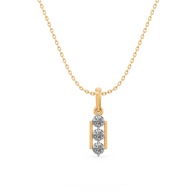 Sleek Prism 9KT Gold Laboratory Grown Diamond Necklace