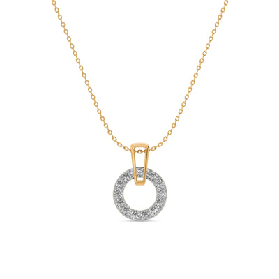 Luna Swing 9KT Gold Laboratory Grown Diamond Halo Necklace