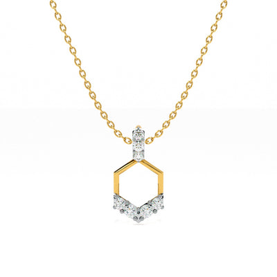 Geo Charm 9KT Gold Laboratory Grown Diamond Necklace