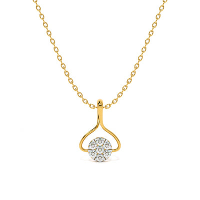 Muse Drop Frame 9KT Gold Laboratory Grown Diamond Necklace