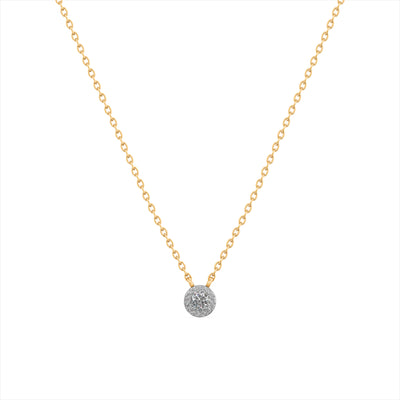 0.14 Carat Dazzling Cluster 9KT Gold Laboratory Grown Diamond Necklace