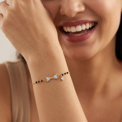 Sacred Heart 9KT Gold Laboratory Grown Diamond Mangalsutra Bracelet
