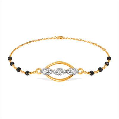 Zyra 9KT Gold Laboratory Grown Diamond Mangalsutra Bracelet