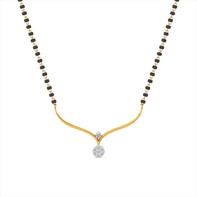 Classic Drop 9KT Gold Laboratory Grown Diamond Mangalsutra