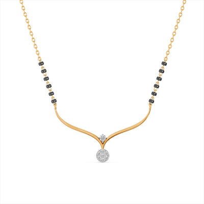 Sleek Arc 9KT Gold Laboratory Grown Diamond Mangalsutra