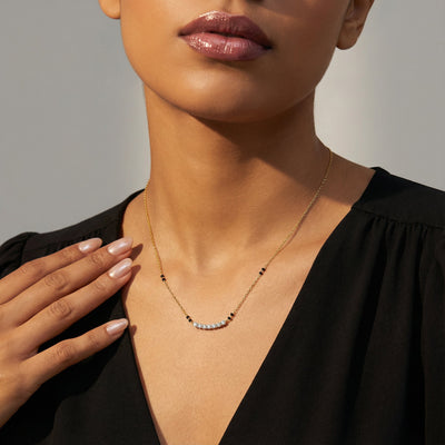 Eternal Curve Glow 9KT Gold Laboratory Grown Diamond Mangalsutra