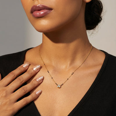 Crystal Bloom 9KT Gold Laboratory Grown Diamond Mangalsutra
