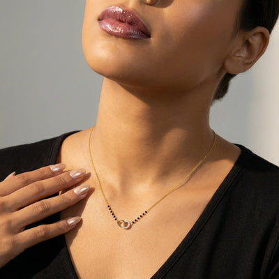 Sparkling Orbitlink 9KT Gold Laboratory Grown Diamond Mangalsutra