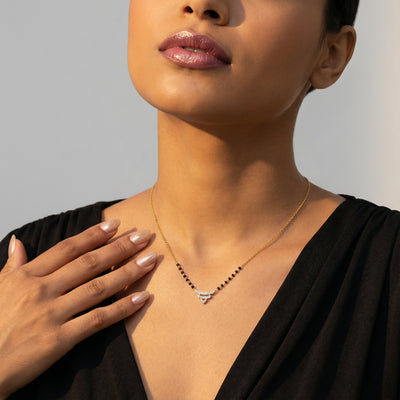 Softline Curve 9KT Gold Laboratory Grown Diamond Mangalsutra