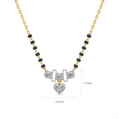 Affectionate Heart 9KT Gold Laboratory Grown Diamond Mangalsutra