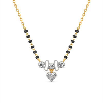 Affectionate Heart 9KT Gold Laboratory Grown Diamond Mangalsutra