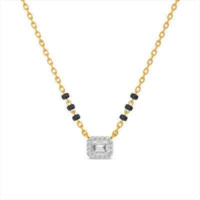 Sparkling Square 9KT Gold Laboratory Grown Diamond Mangalsutra