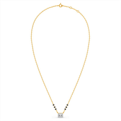 Sparkling Square 9KT Gold Laboratory Grown Diamond Mangalsutra