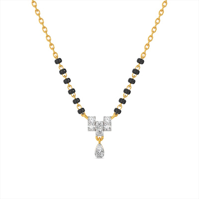 Bold Geometric 9KT Gold Laboratory Grown Diamond Mangalsutra