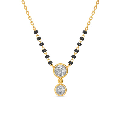 Disc Drop 9KT Gold Laboratory Grown Diamond Mangalsutra