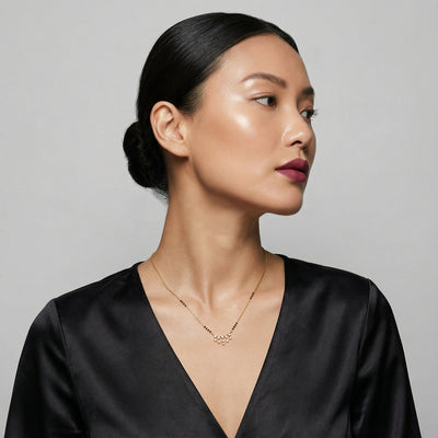 Luna Grid 9KT Gold Laboratory Grown Diamond Mangalsutra