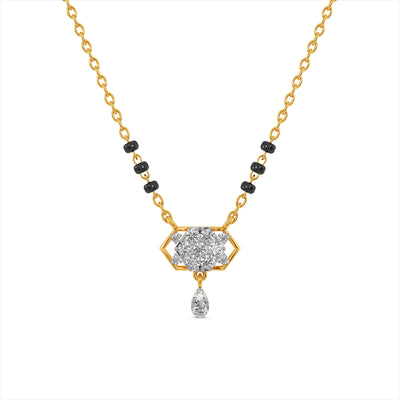 Noor Hexa Drop 9KT Gold Laboratory Grown Diamond Mangalsutra