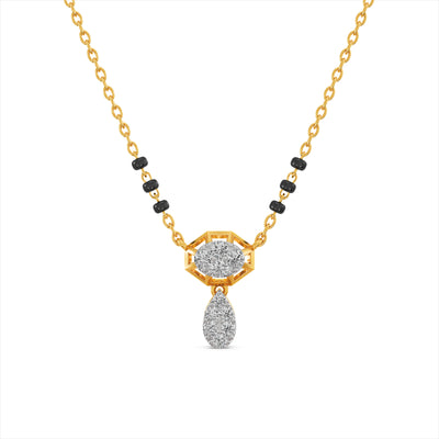 Eclipse Drop 9KT Gold Laboratory Grown Diamond Mangalsutra