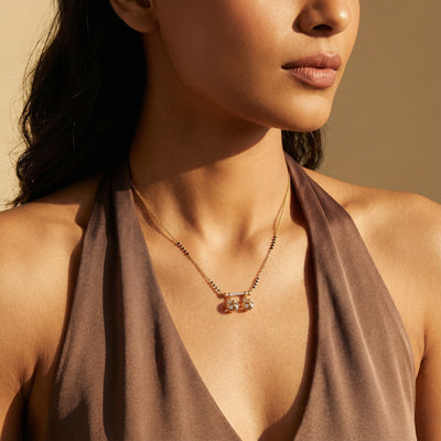 Sera Duet 9KT Gold Laboratory Grown Diamond Mangalsutra