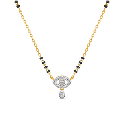 Evil Eye 9KT Gold Laboratory Grown Diamond Mangalsutra
