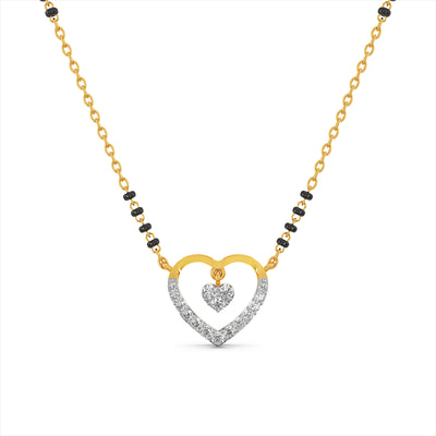 Graceful Heart 9KT Gold Laboratory Grown Diamond Mangalsutra